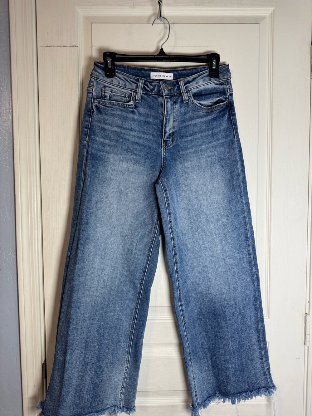 Flying Monkey Light Blue Wide Leg Crop Jeans